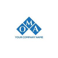 design de logotipo de carta oma em fundo branco. conceito de logotipo de letra de iniciais criativas oma. design de letra oma. vetor