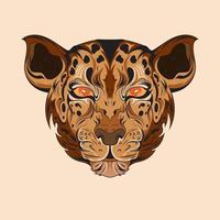 personagem animal leopardo besta mão desenhada ilustrações vetoriais coloridas. para gráficos de camisetas, banners, estampas de moda, camisetas de slogan, adesivos, panfletos, pôsteres e outros usos criativos vetor