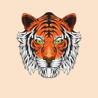 personagem animal tigre besta mão desenhada ilustrações vetoriais coloridas. para gráficos de camisetas, banners, estampas de moda, camisetas de slogan, adesivos, panfletos, pôsteres e outros usos criativos vetor