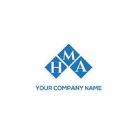 design de logotipo de carta hma em fundo branco. conceito de logotipo de letra de iniciais criativas hma. design de letra hma. vetor