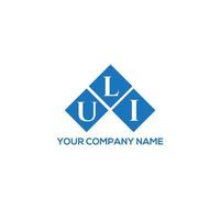 conceito de logotipo de letra de iniciais criativas uli. uli carta design.uli carta logotipo design em fundo branco. conceito de logotipo de letra de iniciais criativas uli. design de letra uli. vetor