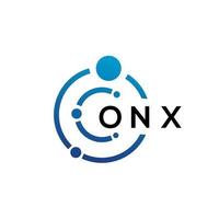 design de logotipo de tecnologia de letra onx em fundo branco. onx letras iniciais criativas conceito de logotipo. design de letra onx. vetor