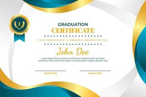 fundo de certificado de graduação com gradiente dourado vetor