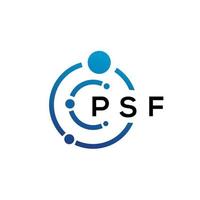 design de logotipo de tecnologia de letra psf em fundo branco. letras de iniciais criativas psf conceito de logotipo. design de letra psf. vetor