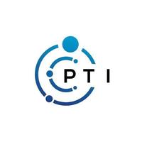 design de logotipo de tecnologia de letra pti em fundo branco. pti iniciais criativas carta-lo conceito de logotipo. design de letra pti. vetor