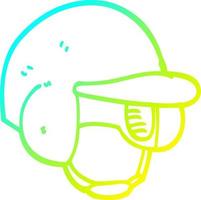 Capacete de beisebol de desenho de desenho de linha de gradiente frio vetor