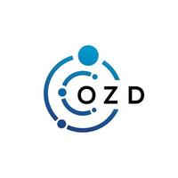 design de logotipo de tecnologia de carta ozd em fundo branco. as iniciais criativas ozd carta-lo conceito de logotipo. design de letra ozd. vetor