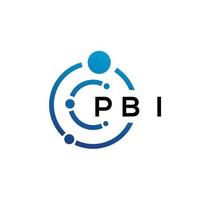 design de logotipo de tecnologia de letra pbi em fundo branco. iniciais criativas pbi carta-lo conceito de logotipo. design de letra pbi. vetor