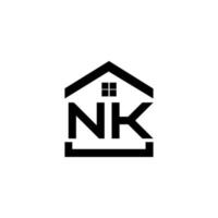 nk carta logotipo design em fundo branco. conceito de logotipo de letra de iniciais criativas nk. nk design de letras. vetor