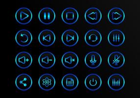 Botões Ícones de vetores multimídia