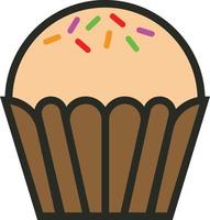 ícone de vetor colorido de desenho animado de muffin