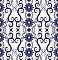 bordado cor azul étnica forma floral sem costura de fundo. uso para tecido, têxtil, elementos de decoração de interiores, estofados, embrulhos. vetor