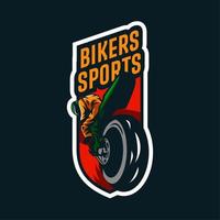 emblema de esportes motociclista vetor