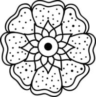 ilustração a preto e branco com uma flor. ilustração em vetor de uma silhueta abstrata flower.black. publicidade,webdesign,logotipo,embalagens,têxteis,livros infantis,férias,decoração.