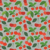padrão sem emenda de cereja. ilustração em vetor de frutas suculentas. design de textura sem costura padrão.