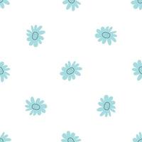 padrão floral vetor sem costura com flores. flora da primavera. estilo infantil simples desenhado à mão. muito ditsy para tecido, têxtil, papel de parede. papel digital em fundo branco