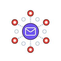 ícone de e-mail marketing para web vetor