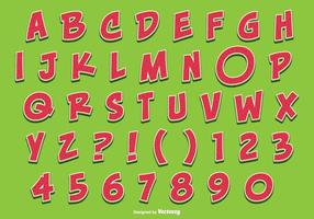 Conjunto bonito de alfabeto em estilo de melancia vetor