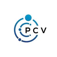 design de logotipo de tecnologia de carta pcv em fundo branco. letras de iniciais criativas pcv-lo conceito de logotipo. desenho de letra pcv. vetor