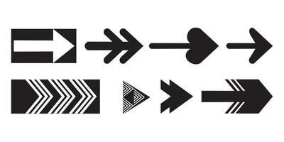 conjunto de ilustração em vetor preto arrow.arrow e ícone de vetor colection.arrows.