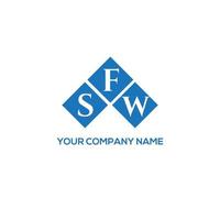 design de logotipo de carta sfw em fundo branco. conceito de logotipo de letra de iniciais criativas sfw. design de letra sfw. vetor