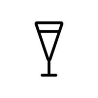 um copo de ícone de vetor alcoólico. ilustração de símbolo de contorno isolado