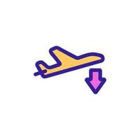 pousando o vetor de ícone de avião. ilustração de símbolo de contorno isolado