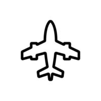 vetor de ícone de avião de passageiros. ilustração de símbolo de contorno isolado