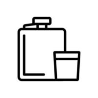 ilustração de contorno de vetor de ícone de vidro de garrafa de álcool