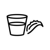 copo de aloe vera de ilustração de contorno de vetor de ícone de suco