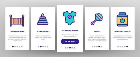 brinquedos e elementos de bebê vetor onboarding