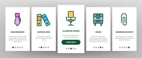 elementos de cor de trabalho de escritório vector onboarding