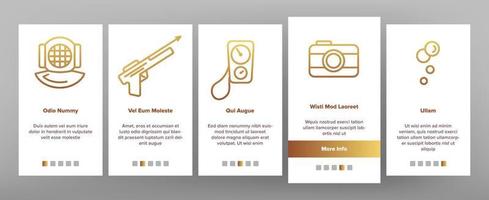 onboarding de vetor de equipamento de mergulho colorido