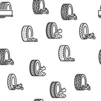 vetor de conjunto de ícones de negócios de loja de venda de pneus usados