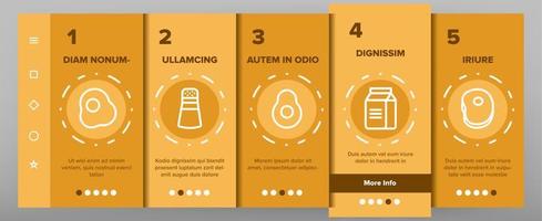 conjunto de ícones de linha de alimentos vector onboarding