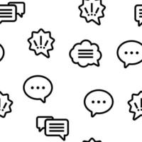 conjunto de ícones de bolha de fala padrão sem emenda de vetor