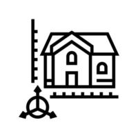 ilustração em vetor ícone de linha de modelagem de construção de casa