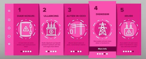 conjunto de ícones de integração de eletricidade de linha de energia vetor