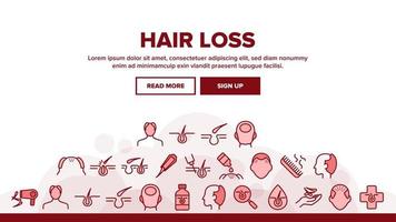 vetor de cabeçalho de pouso de perda de cabelo