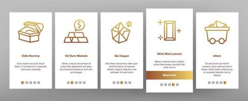 conjunto de ícones de integração de metal de joias de ouro vetor