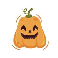 abóbora abstrata laranja com sorriso para o seu design de halloween - vetor