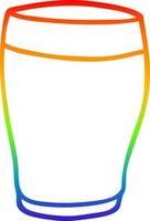 desenho de linha de gradiente de arco-íris desenho de cerveja preta vetor