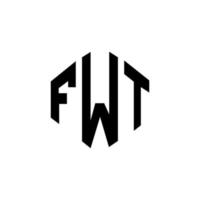 design de logotipo de letra fwt com forma de polígono. fwt polígono e design de logotipo em forma de cubo. modelo de logotipo de vetor hexágono fwt cores brancas e pretas. monograma fwt, logotipo de negócios e imóveis.