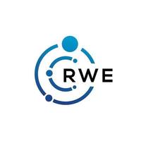 design de logotipo de tecnologia de letra rwe em fundo branco. rwe iniciais criativas carta-lo conceito de logotipo. design de letra rwe. vetor