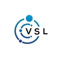 design de logotipo de tecnologia de letra vsl em fundo branco. letras de iniciais criativas vsl conceito de logotipo. design de letras vsl. vetor