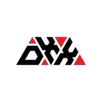 design de logotipo de letra triângulo dxx com forma de triângulo. monograma de design de logotipo de triângulo dxx. modelo de logotipo de vetor de triângulo dxx com cor vermelha. logotipo triangular dxx logotipo simples, elegante e luxuoso. dxx