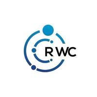 design de logotipo de tecnologia de letra rwc em fundo branco. rwc letras iniciais criativas conceito de logotipo. design de letra rwc. vetor