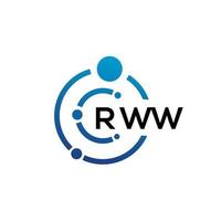 design de logotipo de tecnologia de letra rww em fundo branco. rww iniciais criativas carta-lo conceito de logotipo. design de letra rww. vetor