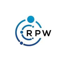 design de logotipo de tecnologia de letra rpw em fundo branco. rpw letras iniciais criativas conceito de logotipo. design de letra rpw. vetor