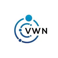 design de logotipo de tecnologia de letra vwn em fundo branco. iniciais criativas vwn carta-lo conceito de logotipo. design de letra vwn. vetor